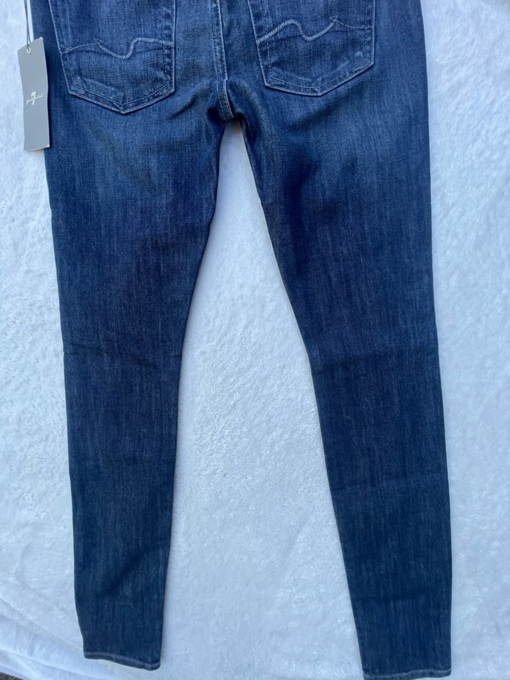 7 for All Mankind Gwenevere Super Skinny Jeans Low Rise Dark Wash Size 24 Denim - Picture 10 of 16